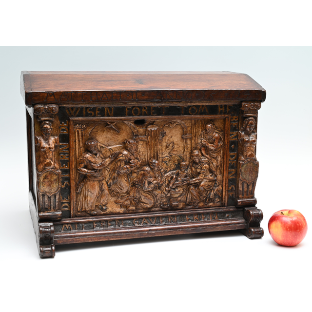 A 16th century oak bridal chest