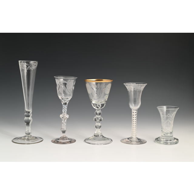 A collection of engraved glasses