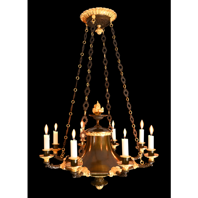 A French Empire discus chandelier
