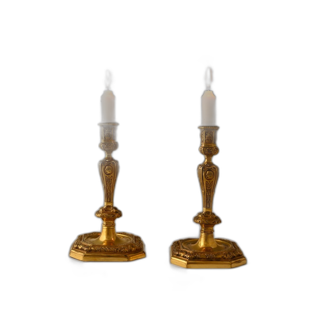 A beautiful pair of candlesticks