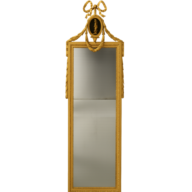 A Louis XVI mirror with a medallion