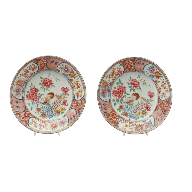 A set of large Chinese plates