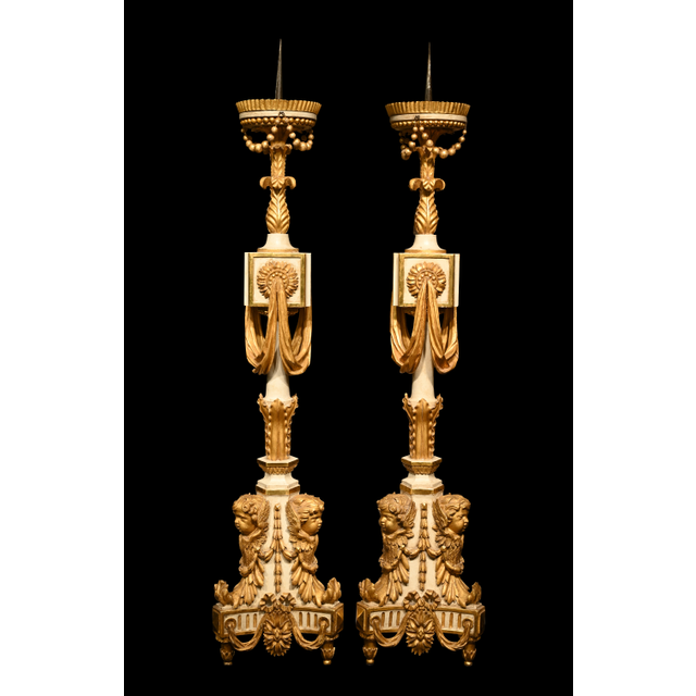 Pair of Louis XVI Giltwood Torchères