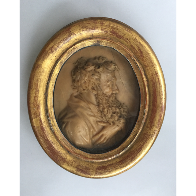 Wax profile portrait of Saint Paul