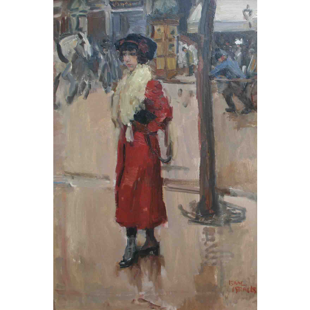 Parisienne met rode mantel