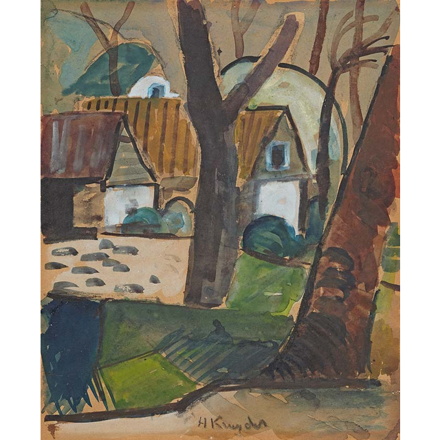 A house surrounded by threes