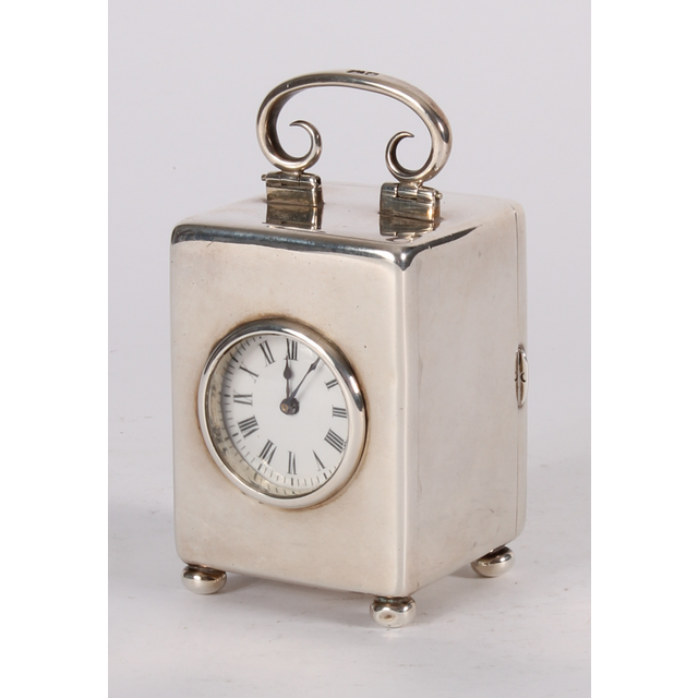 A lovely English miniature silver carriage timepiece hallmarked London 1901