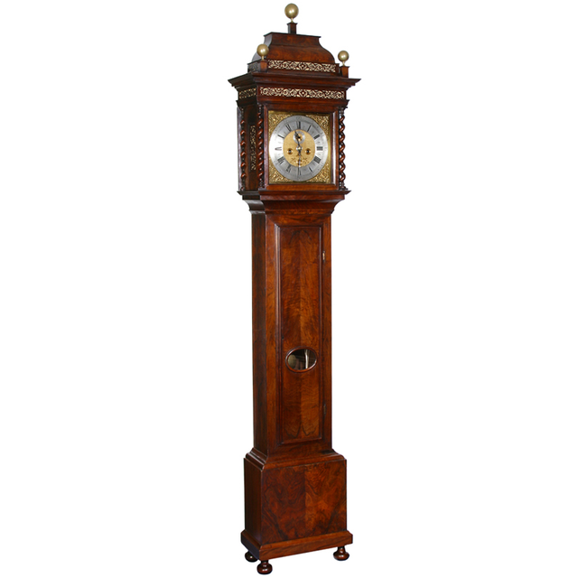 A good Dutch walnut striking longcase clock Pieter Klok Amsterdam circa 1710