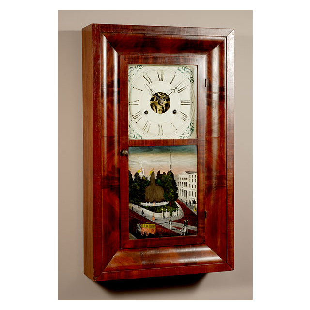 An American mahogany ogee shelf clock by Seth Thomas