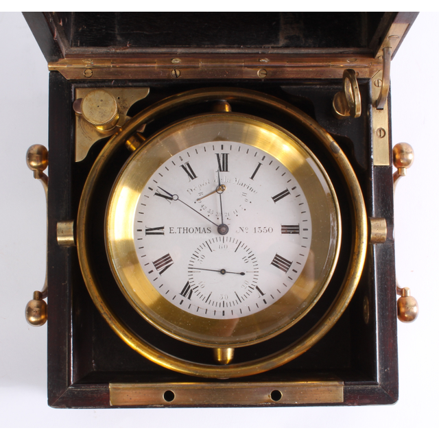 A good French mahogany 2-day chronometer, by E. Thomas, circa 1870