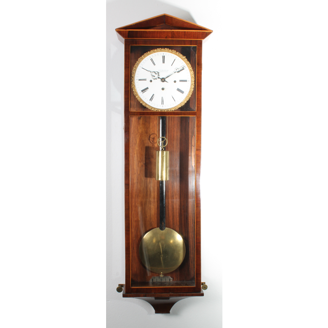 An attractive Austrian rosewood inlaid 'Dachluhr' with grande sonnerie by L. Müller, circa 1840