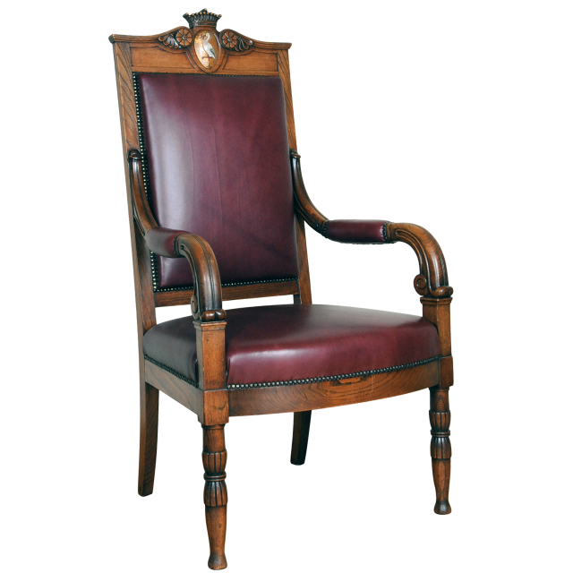An historical important armchair from the townhall of the Dutch city The Hague.