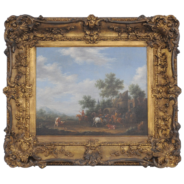 'A highway robbery' (oil on canvas) by Eise Aetes Ruytenbach (1656-1692)