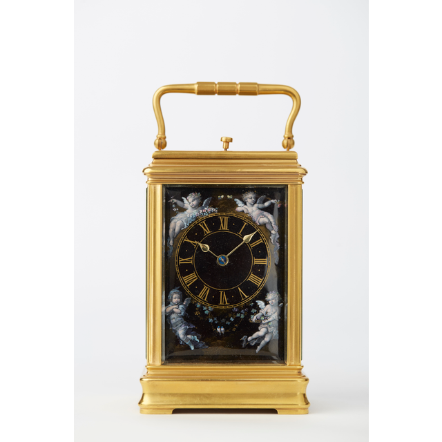 Hour-Repeating Carriage French Clock with Half Hour and Hour Self Strike