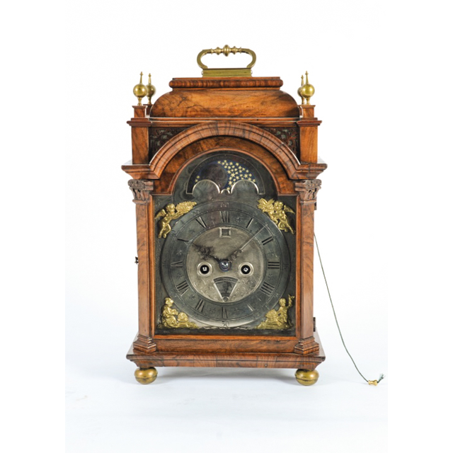 Very Small Unusual 18th Century Amsterdam Burr Walnut Bracket Clock
