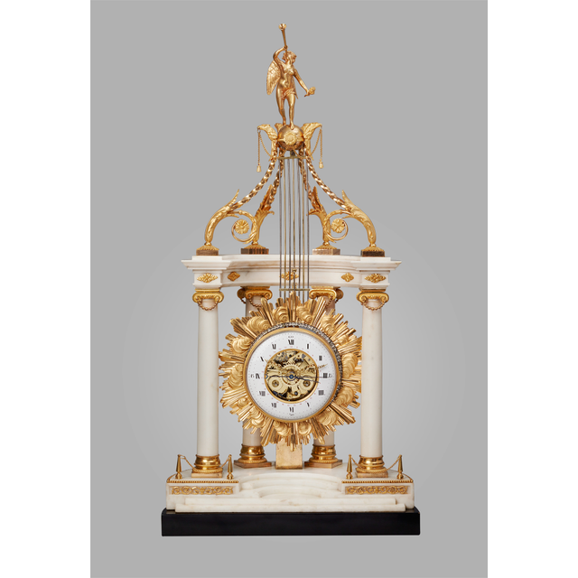 Imposing Monumental Louis XVI Temple Mantel Clock, circa 1780