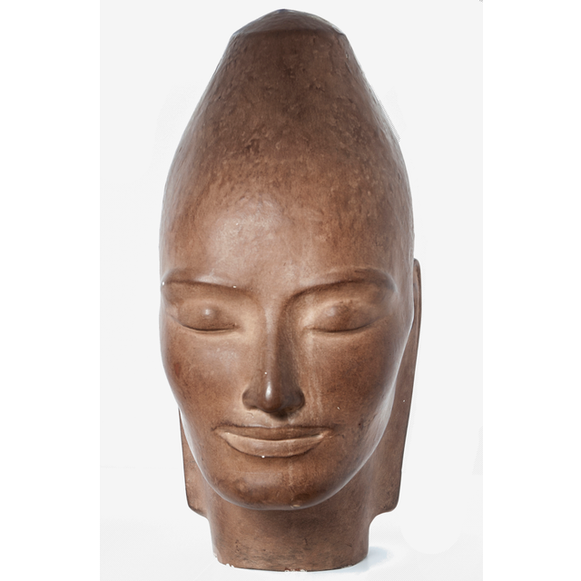 Nice and inspiring plaster lady's head picture with a great spiritual expression