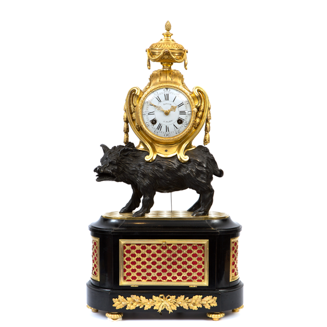 Louis XV bronze pendulum clock “Pendule au Sanglier”