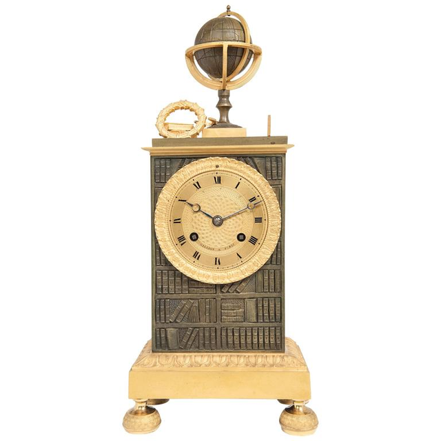 A nice empire Charles X mantel clock by Gillion a Paris
