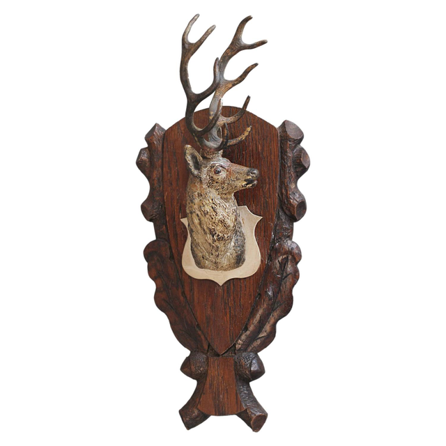 A nice head of a stag in Vienna bronze, circa 1900