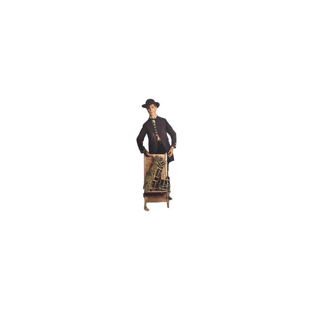 An original life-size model of an 19th century clock peddler figure, circa 1880