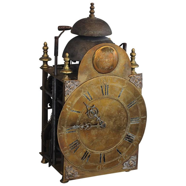Eine sehr ungewöhnliche Viertelstundenschlag-Laternenuhr mit der Signatur Joseph Federmeyer 1786.