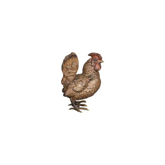 An unusual and very detailed Vienna bronze of a rooster, circa 1890