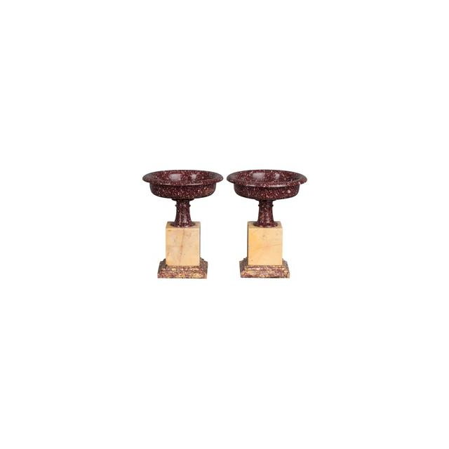 Exceptional pair of probably Egyptian porphyry marble, circa 1830