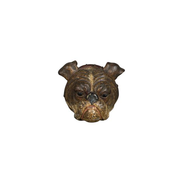 Vienna bronze wall clip of a bulldog head, circa 1900