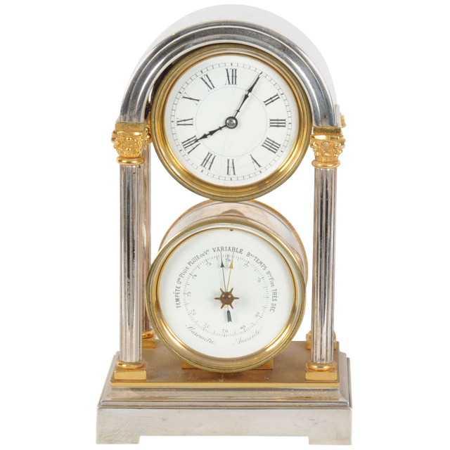 Small Gilded and Nickel Plated Desk Compendium, circa 1900