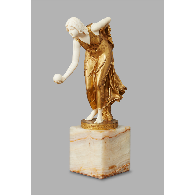A German Meissen ‘art nouveau’ gilded bronze by Walter Scott, circa 1900