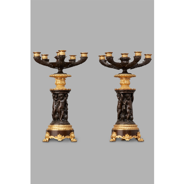 A good decorative pair of French Charles X candelabres, circa 1830
