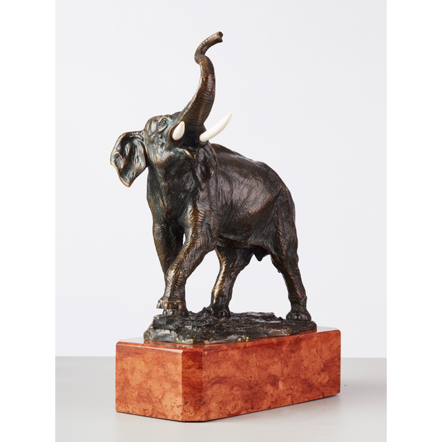 A German bronze statue of an elephant, circa 1900