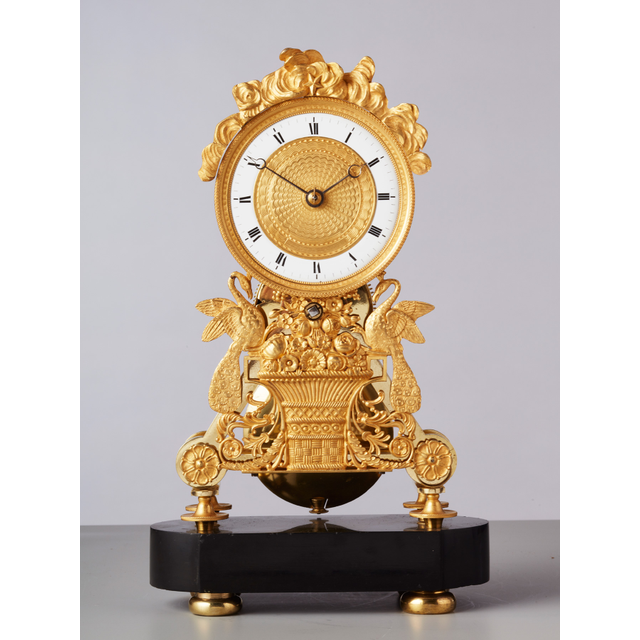 A small French long duration Skeleton Clock, circa 1820