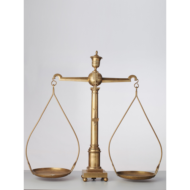 A decorative French pharmacy scale, circa 1830