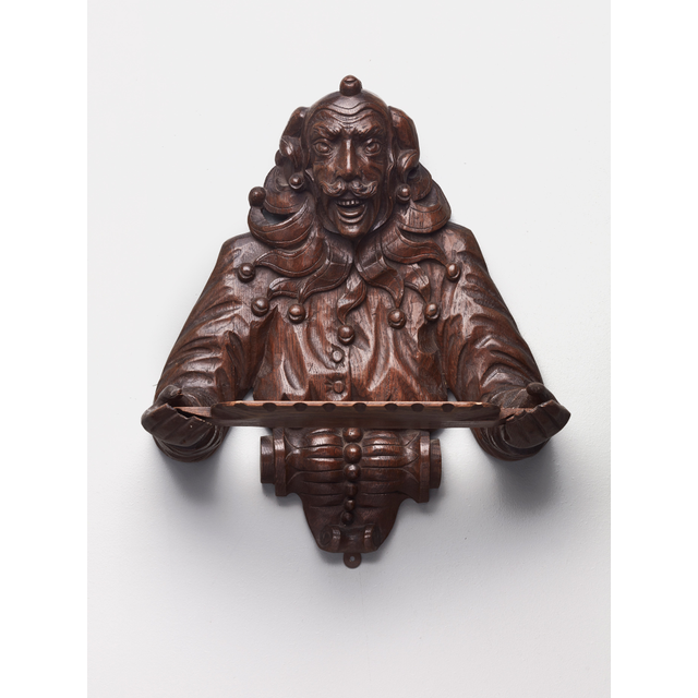 A German Harlequin oak wood Wall Bracket, circa 1880