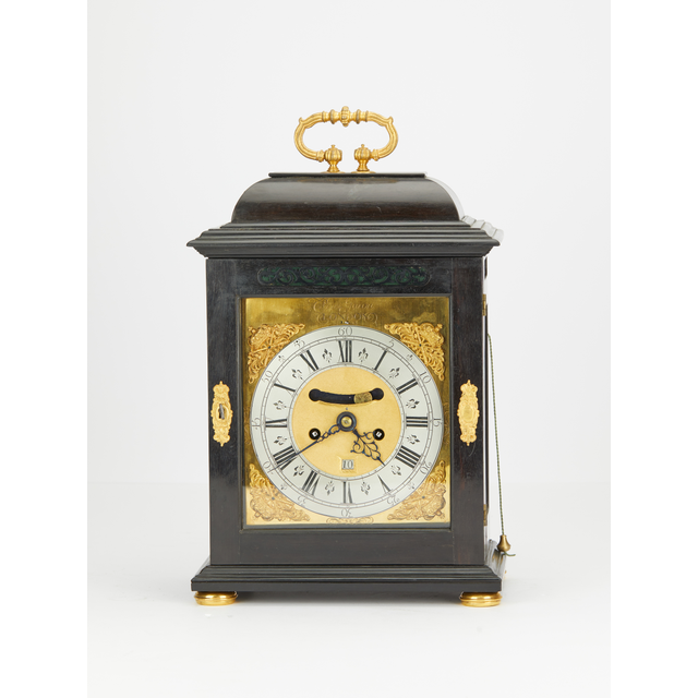 English black bracket clock Peter Garon