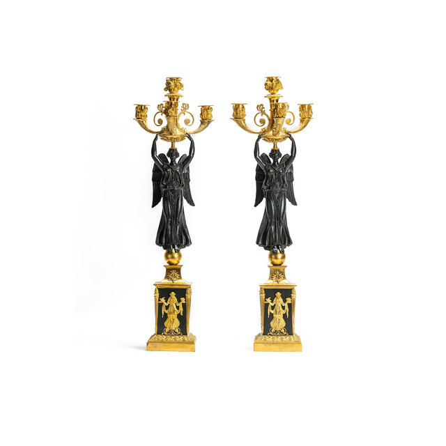 Set of two french empire candelabra