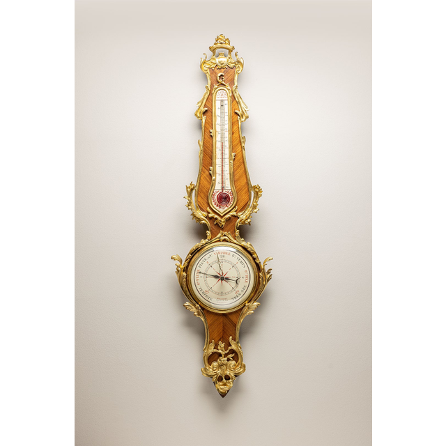 Rosewood Banjo Barometer with Thermometer