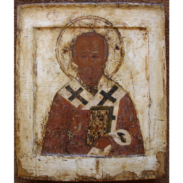 Heilige Nicolaas, Russische houten ikoon, iconen, Rusland