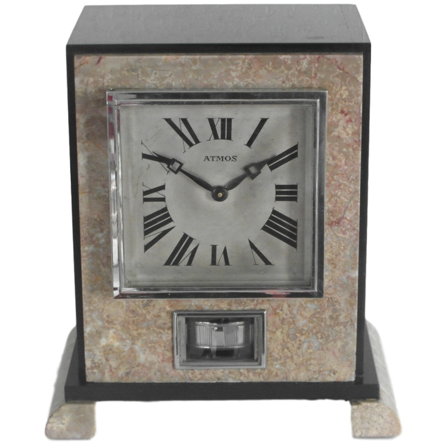 M123 French marble Atmos mantel timepiece Reutter, number 2764.