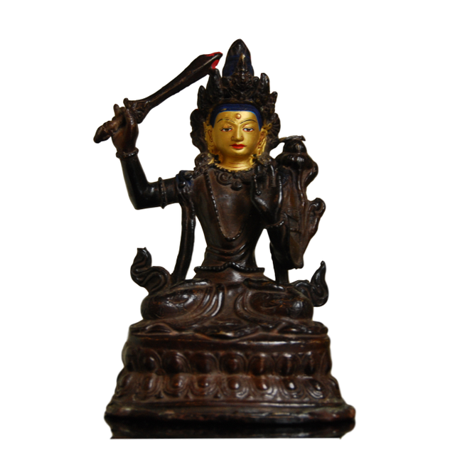 Oda 36 Chino-Tibetan gilt bronze figure of a deity