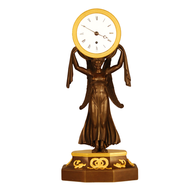 M164 Bronze 'Aurora' clock with fusee movement.