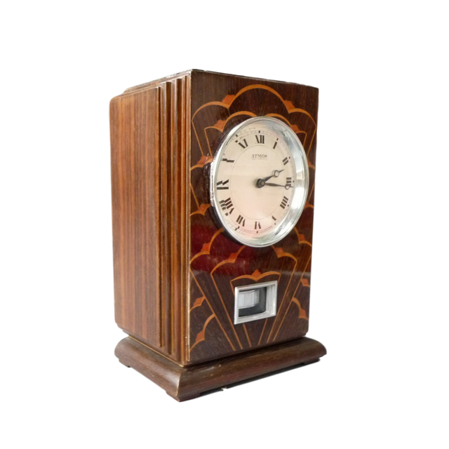 M169 Coromandel wooden Reutter Atmos clock, Art Deco period and style, France ca 1930.