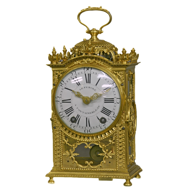 C13 Ormolu Quarter-Repeating 'Pendule d'Officier'LeFebure a Fontainebleau.