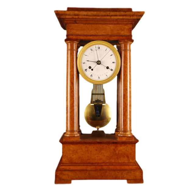 T08 Amboina wood 4 sides glazed Table regulator.