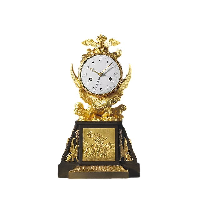 M76 Directoire - 1793-95 - pendule de manteau en bronze doré et patiné