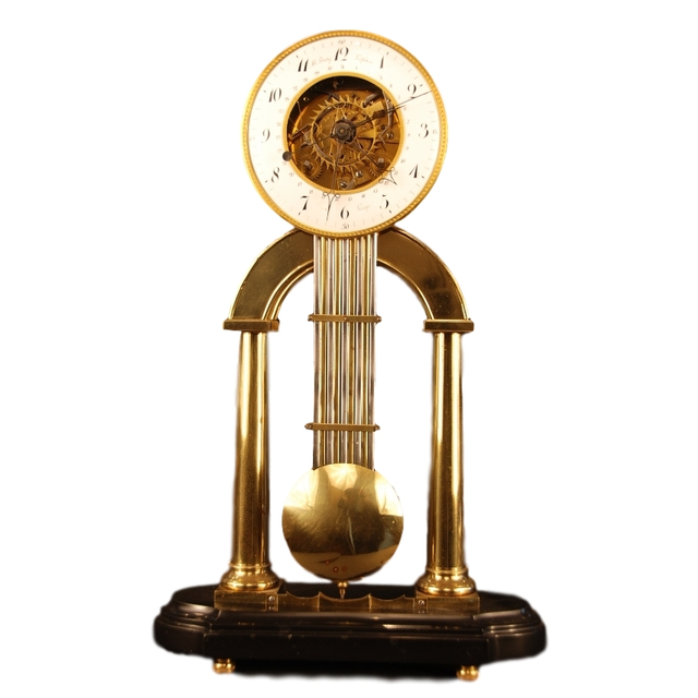 S01 Skeleton clock with glass dome