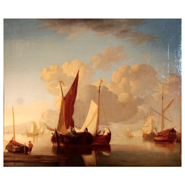 P37 Ships near the coast. Dutch school