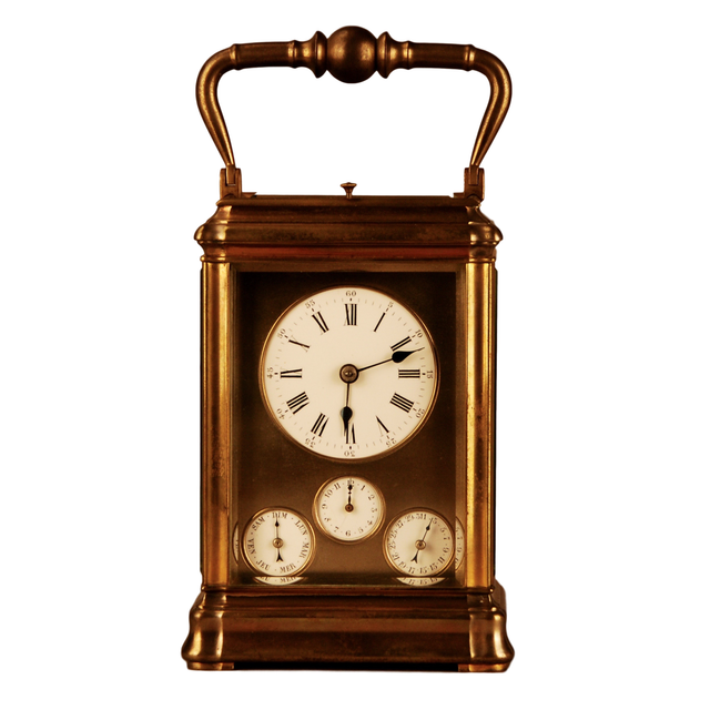 C02 Grande sonnerie multi dial travel alarm clock full calendar